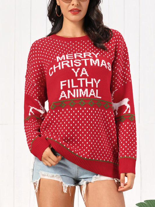 Christmas Element Round Neck Sweater